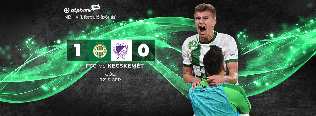 NB I: Ferencvárosi TC–Kecseméti TE (1-1) – eredménykövetés 